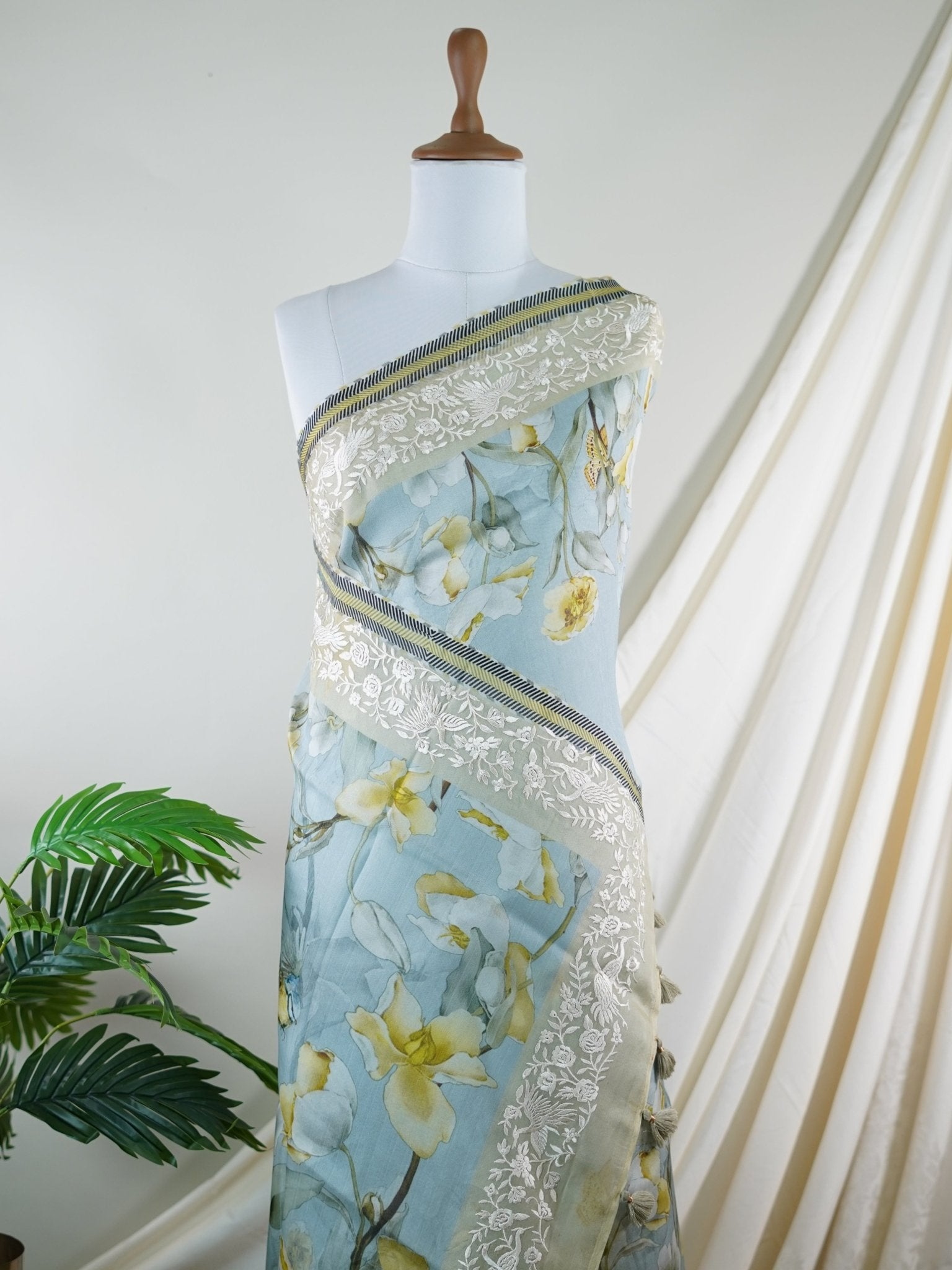 Tussar  Organza - Manoranjitham Weaves - Handloom Store