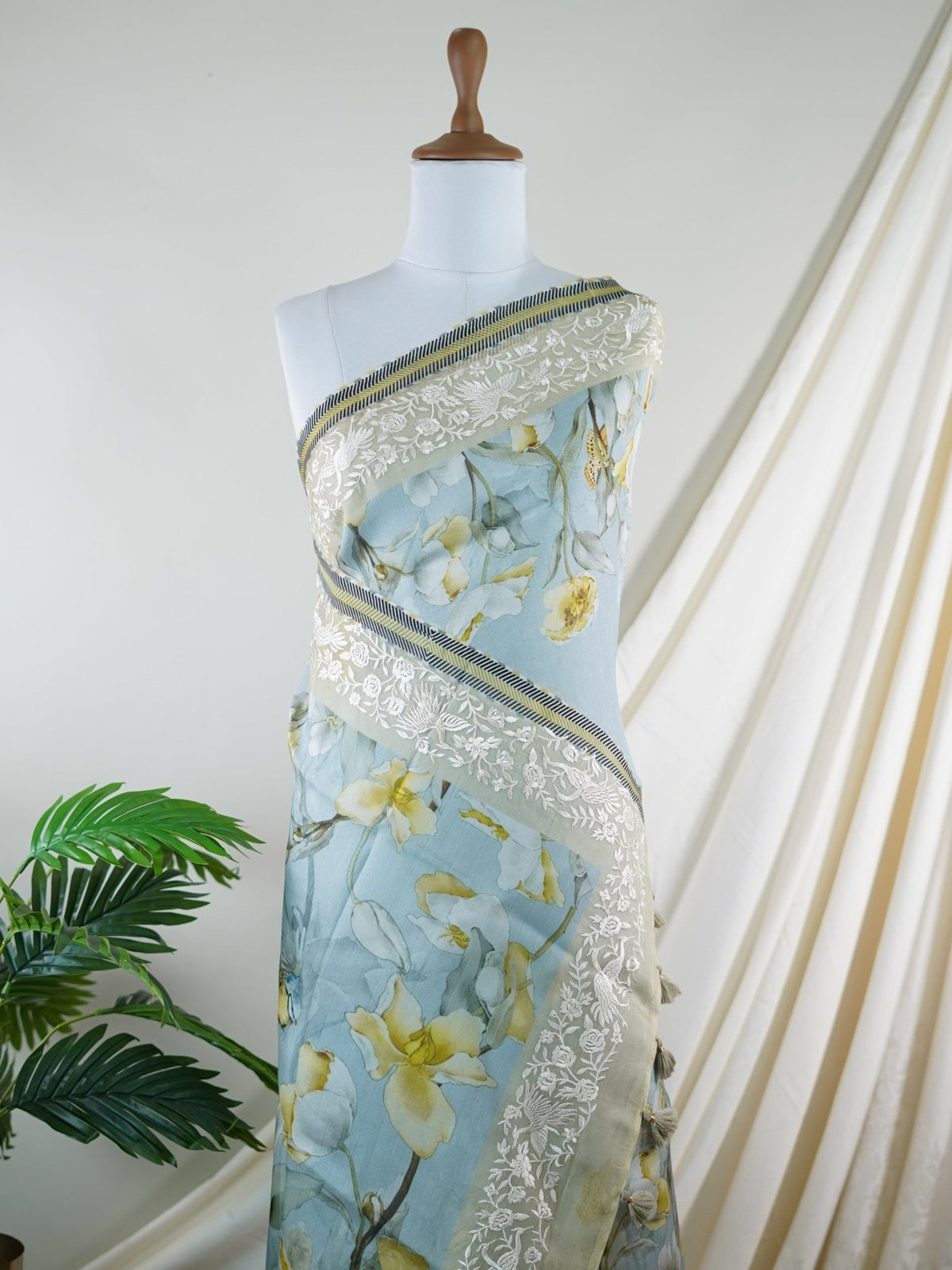 Tussar  Organza - Manoranjitham Weaves - Handloom Store