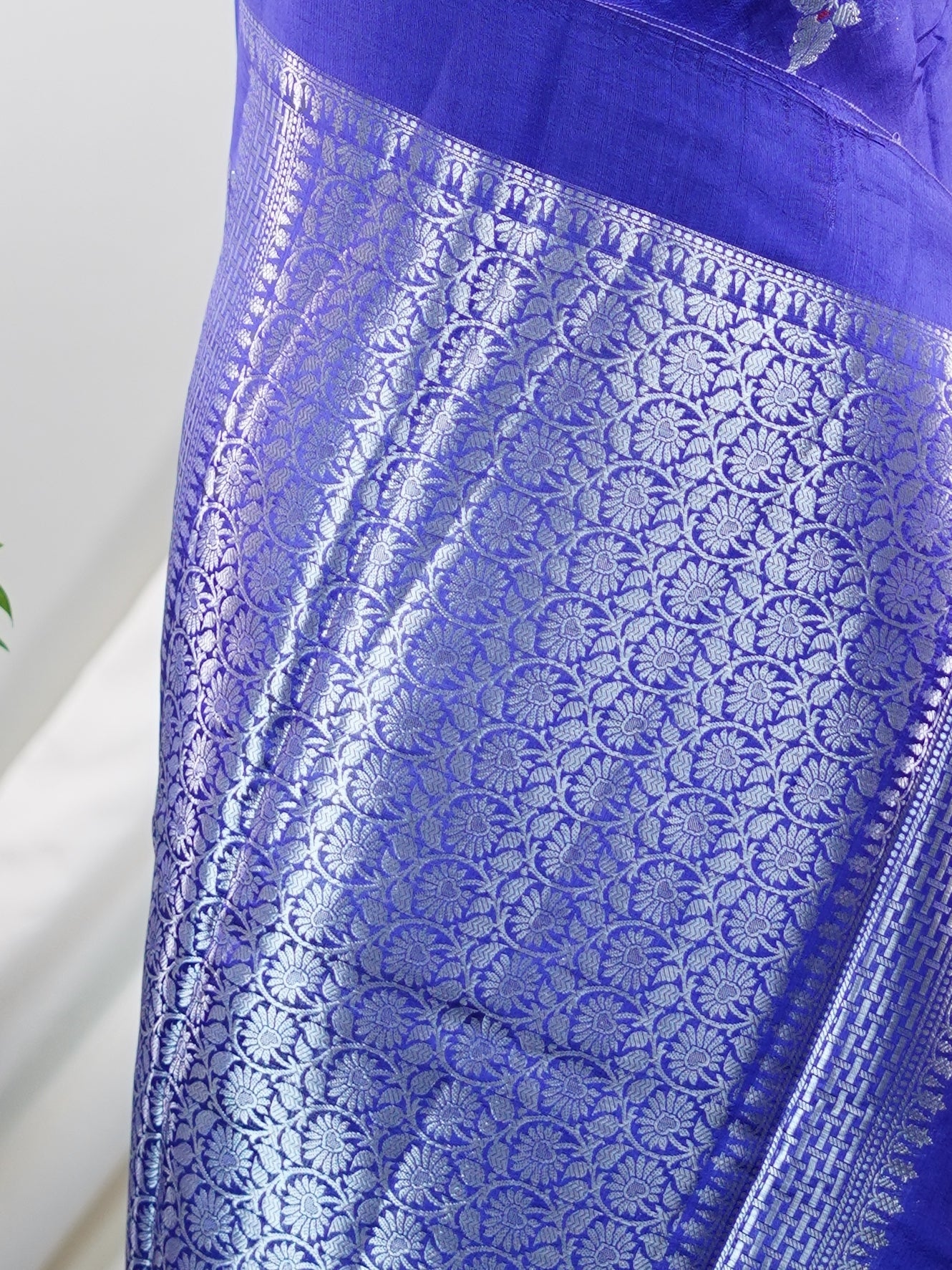 Katan Royal Blue 100% Pure Katan Soft Silk - Manoranjitham Weaves - Handloom Store