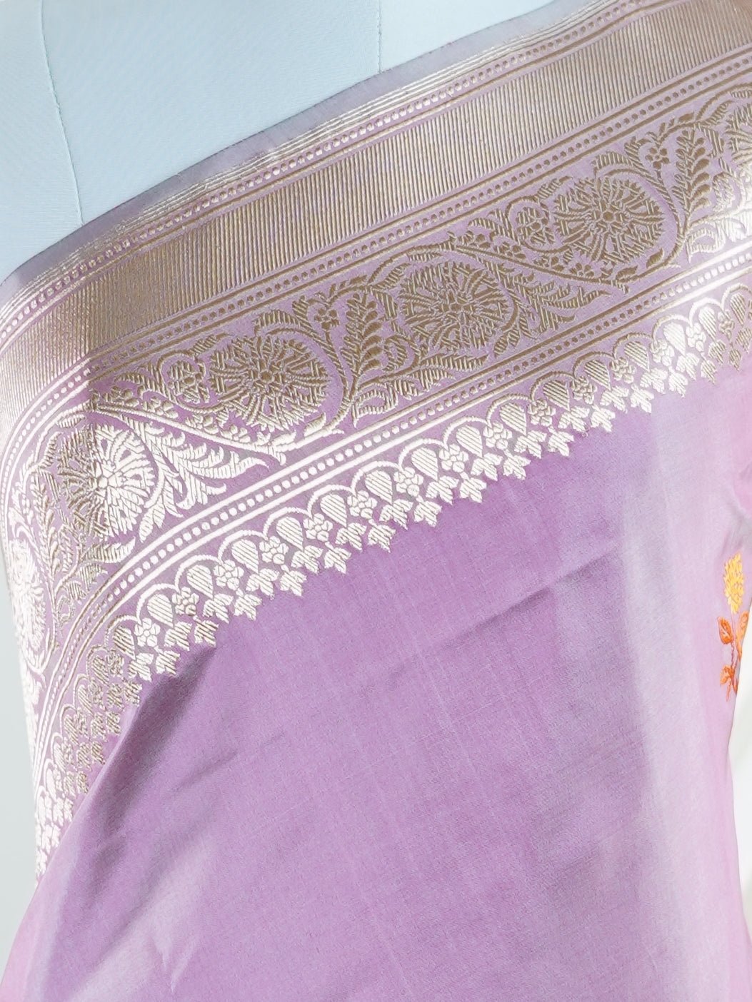 Katan Dusty Pink 100% Pure Katan Silk - Manoranjitham Weaves - Handloom Store