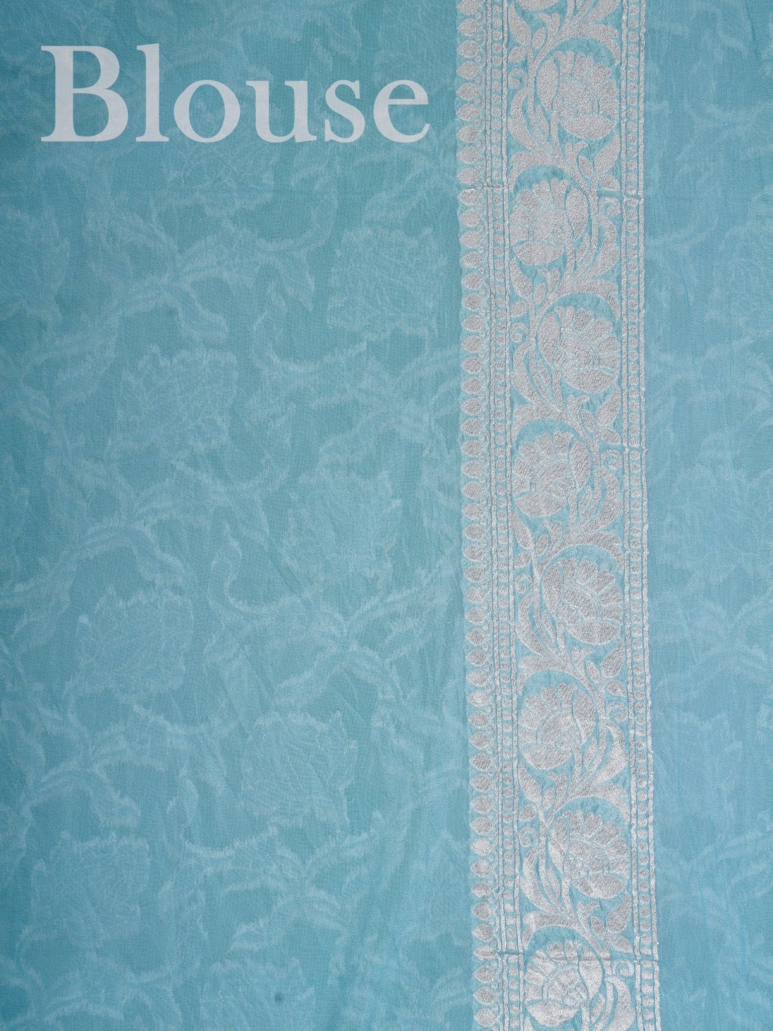 Katan Blue Georgette - Manoranjitham Weaves - Handloom Store