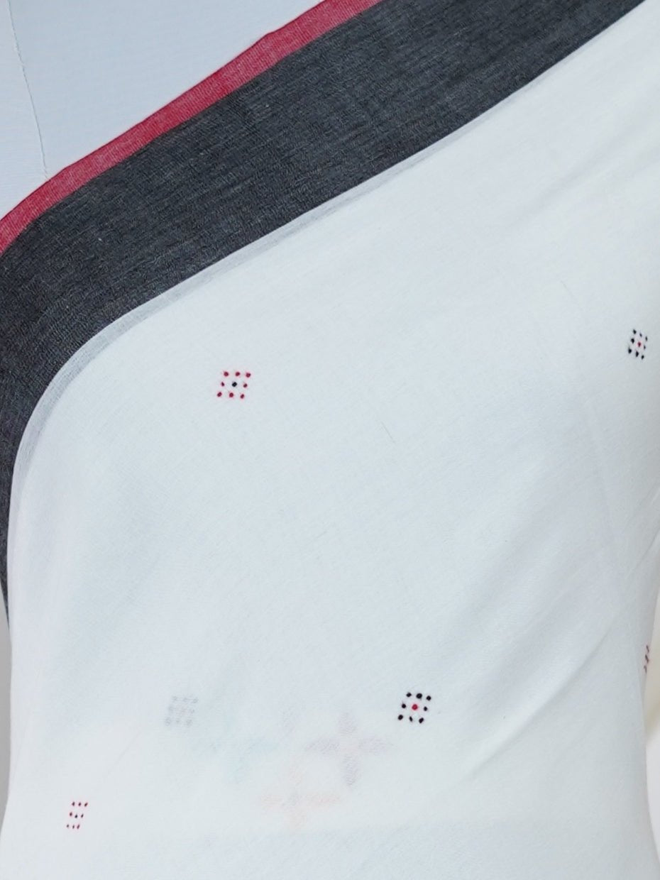 Handspun Cotton White 100% Pure Cotton - Manoranjitham Weaves - Handloom Store