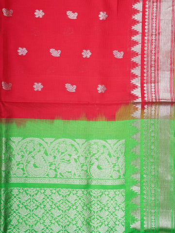 Venkatagiri Silk This 100% Pure Silk  silk saree, adorned in Red and detailed with Pure Zari weaving, reflects the grandeur of Venkatagiri. The timeless Buttis motifs enhance its bridal charm. A perfect blend of luxury and tradition, it is designed for those who appreciate fine craftsmanship. Patdeepa     - Manoranjitham Weaves - Handloom Store