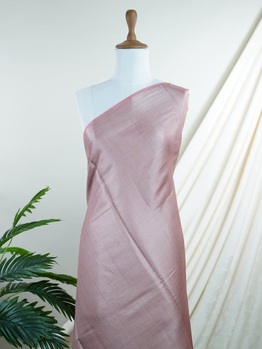 Chiniya Silk Peach 100% Pure Katan Soft Silk - Manoranjitham Weaves - Handloom Store