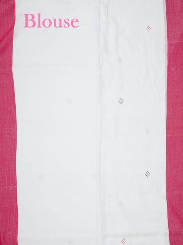 Handspun Cotton This 100% Pure Cotton silk saree, adorned in White and detailed with nan weaving, reflects the grandeur of West Bengal. The timeless Handwork motifs enhance its bridal charm. A perfect blend of luxury and tradition, it is designed for those who appreciate fine craftsmanship. Patdeepa - White Handloom Cotton Saree | Zari Border | Traditional - Manoranjitham Weaves - Handloom Store