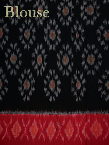 Handspun Cotton Black Pochampally Cotton with Ikkat Patterns Lalitha - Manoranjitham Weaves - Handloom Store
