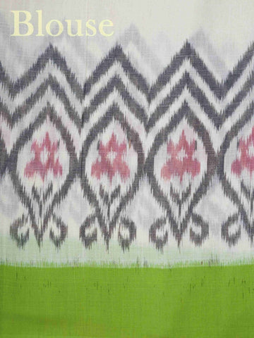 Handspun Cotton Black Pochampally Cotton with Ikkat Patterns Kanchana - Handloom Cotton Saree | Ikkat Border - Manoranjitham Weaves - Handloom Store