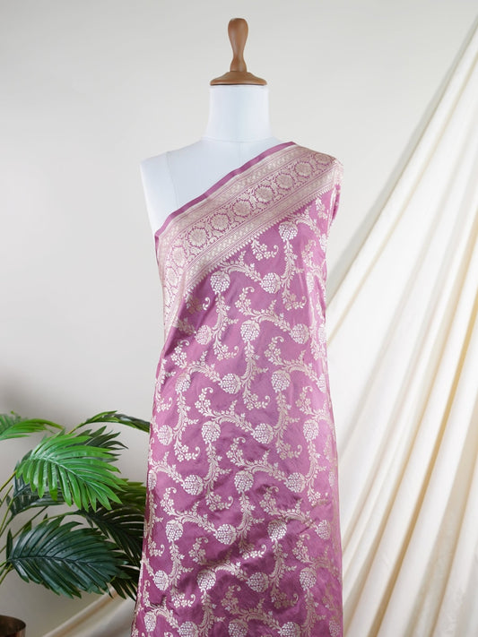 Katan Dark Red  100% Pure Katan Silk - Manoranjitham Weaves - Handloom Store