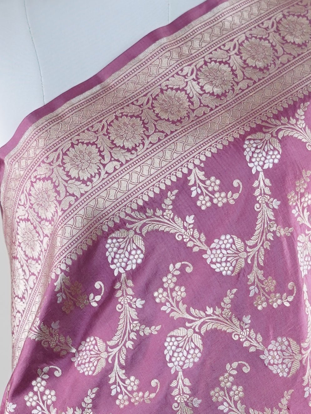 Katan Pink  100% Pure Katan Silk - Manoranjitham Weaves - Handloom Store