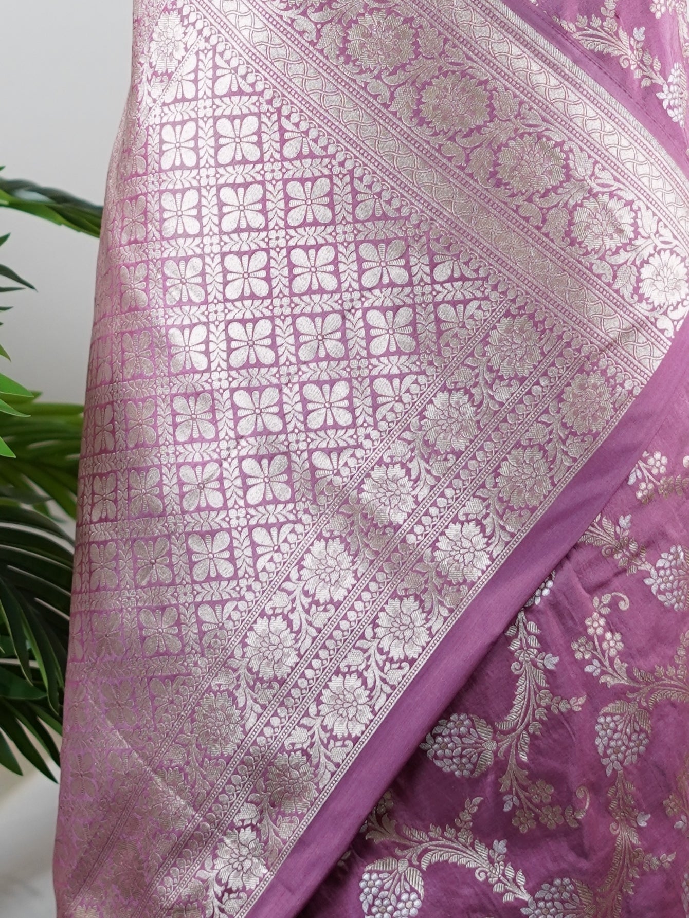 Katan Pink  100% Pure Katan Silk - Manoranjitham Weaves - Handloom Store