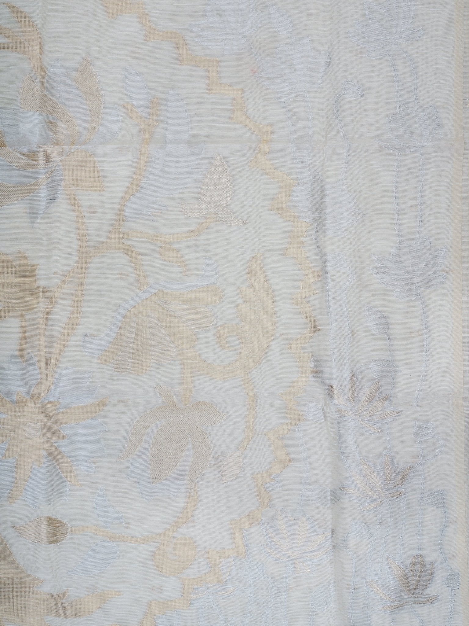 Cotton Cream Linen Cotton - Manoranjitham Weaves - Handloom Store