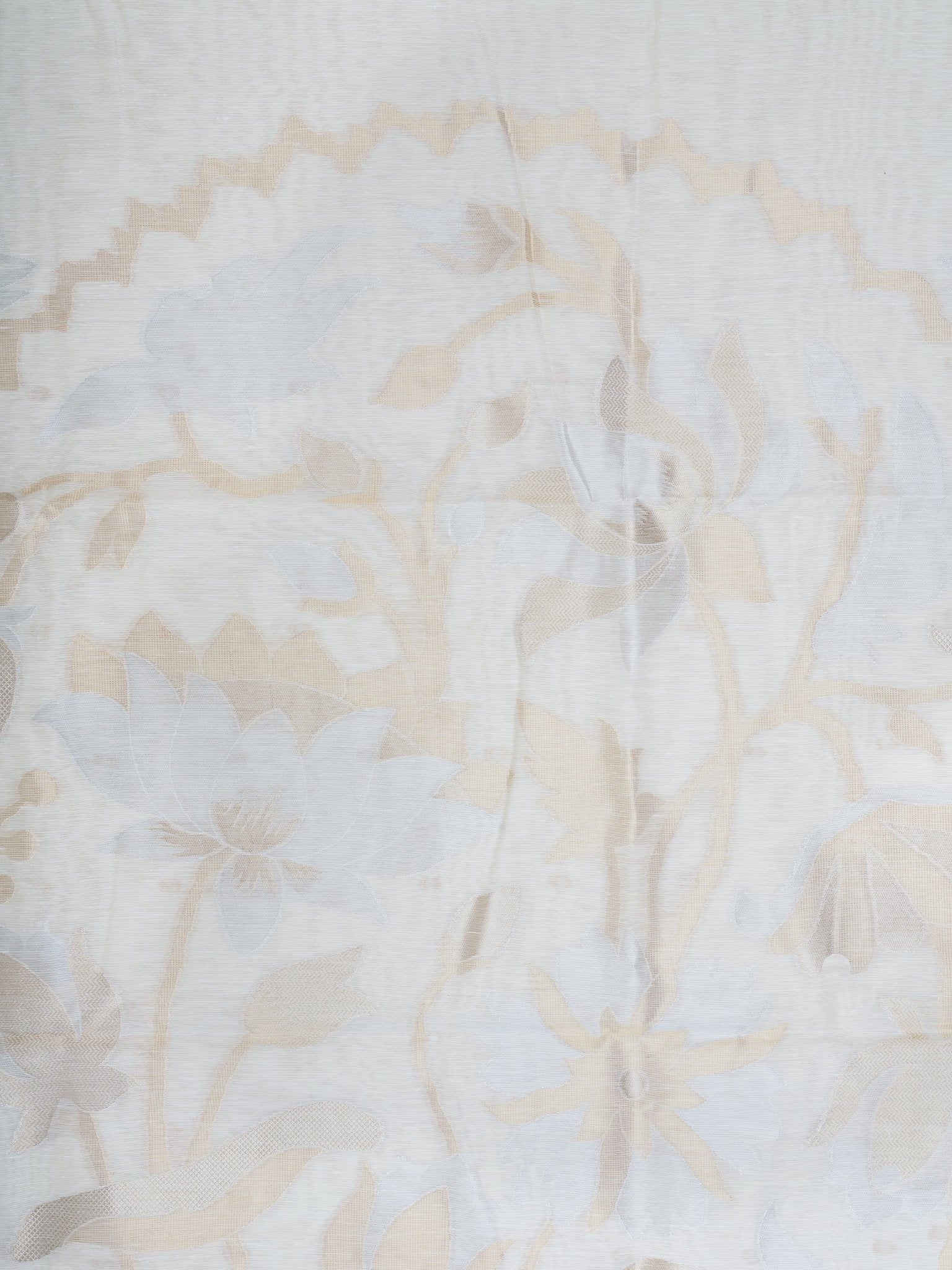 Cotton Cream Linen Cotton - Manoranjitham Weaves - Handloom Store