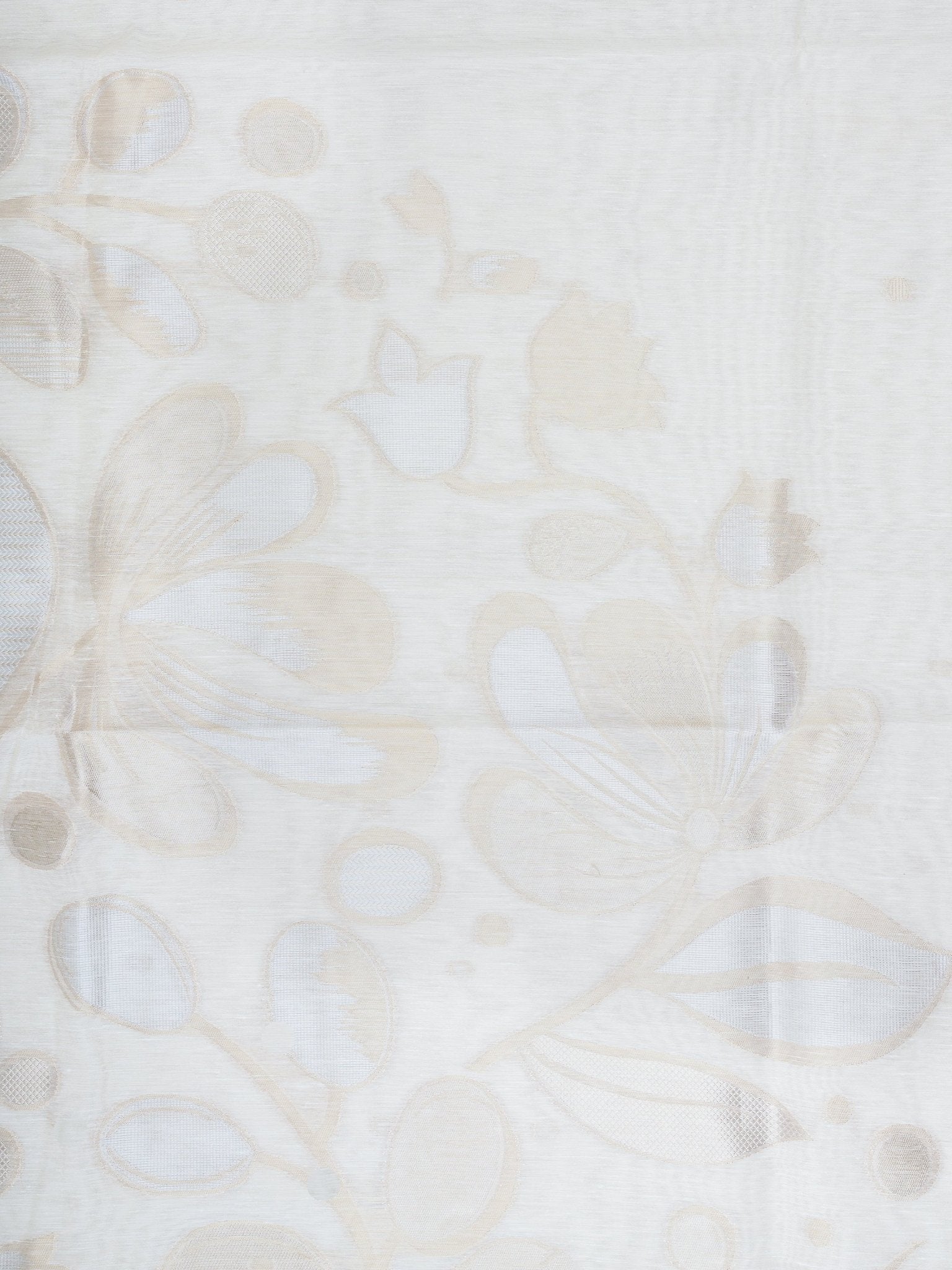 Cotton Cream Linen Cotton - Manoranjitham Weaves - Handloom Store