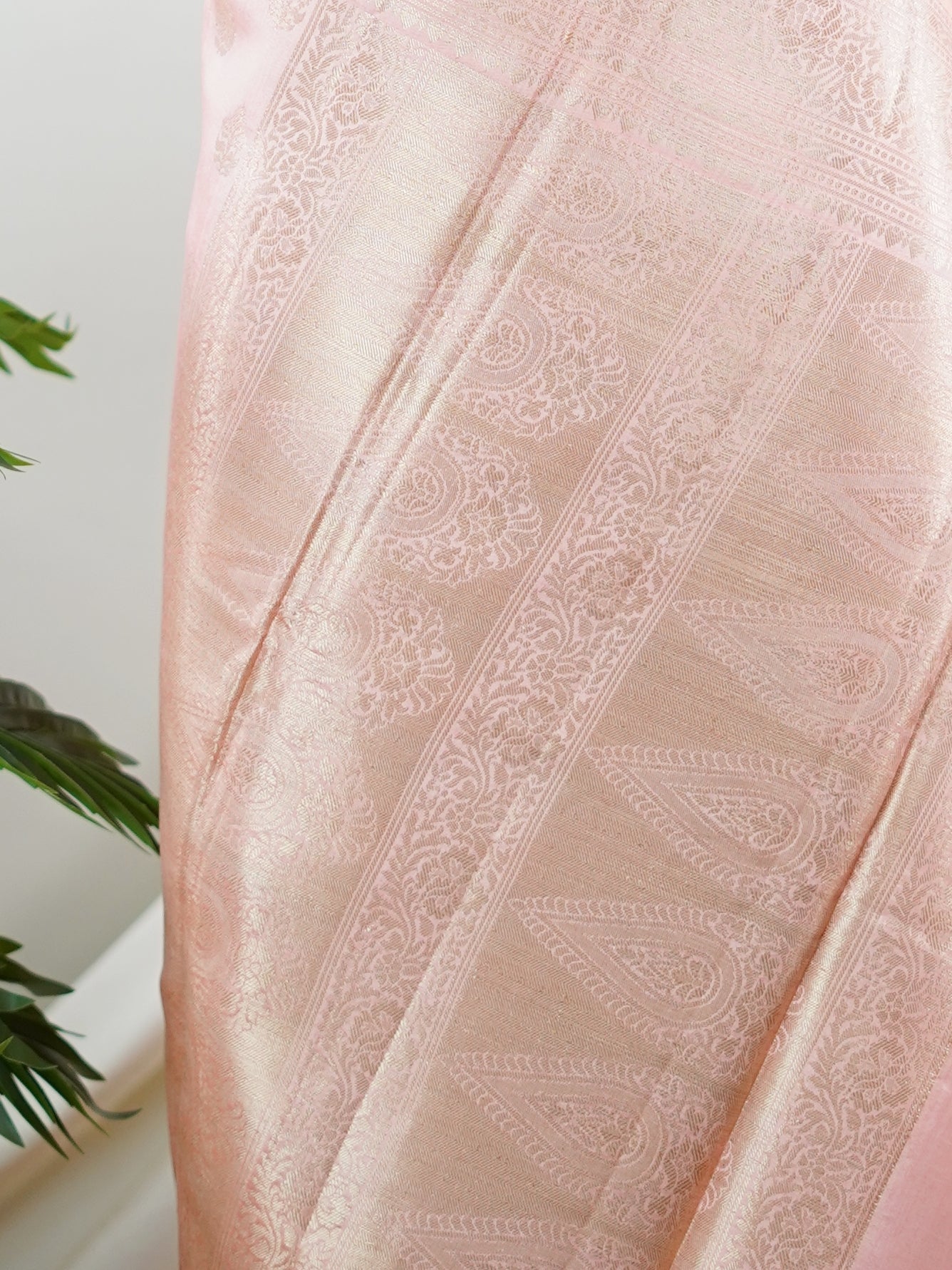 Chiniya Silk Oange 100% Pure Chiniya Silk  - Manoranjitham Weaves - Handloom Store