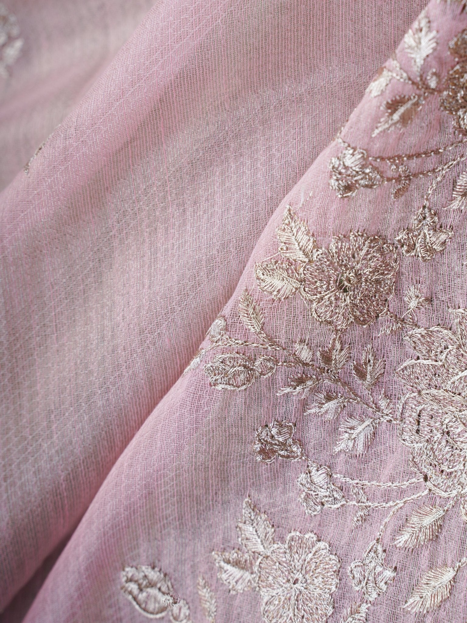 Katan Pink 100% Pure Tissue - Manoranjitham Weaves - Handloom Store