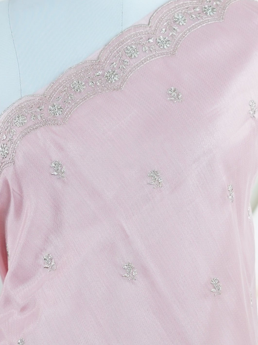 Katan Pink 100% Pure Tissue - Manoranjitham Weaves - Handloom Store