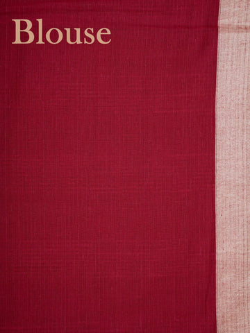 Handspun Cotton A masterpiece from Gujarat, this Handpsun Cotton saree in Maroon is a tribute to India's rich handloom legacy. The nan weaving and Handwork motifs make it a perfect choice for brides and celebrations. Every thread speaks of elegance, tradition, and the skilled hands that bring this saree to life. Rageshree - Maroon Handloom Cotton Saree | Zari Border | Traditional - Manoranjitham Weaves - Handloom Store