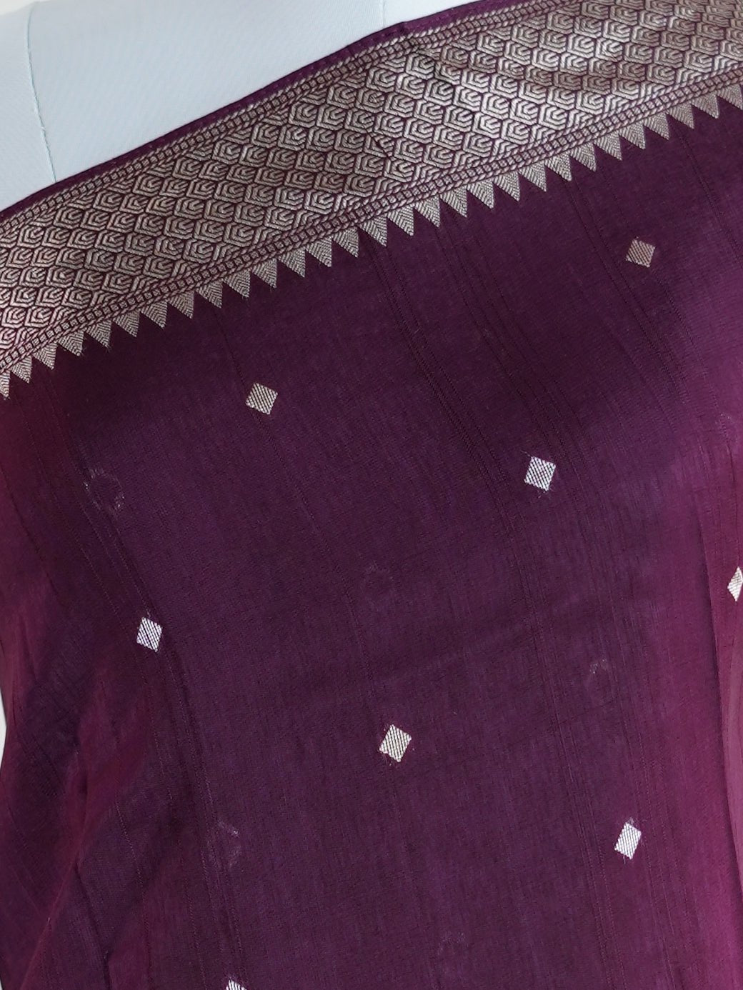 Georgette Maroon Tussar Georgette - Manoranjitham Weaves - Handloom Store