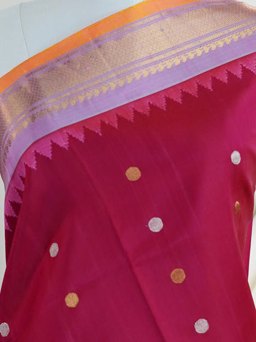 Gadwal Silk This pure handloom Gadwal saree is a testament to timeless tradition, crafted meticulously on looms by master weavers of Telangana. Its vibrant body and shimmering zari borders strike a perfect balance between grandeur and grace. Lightweight yet regal, it’s the ideal choice for weddings, temple visits, and family celebrations. A saree that carries heritage in every thread.

#Manoranjitham #GadwalSilk #HandloomSarees #TelanganaWeaves #HeirloomSilks #ZariElegance #BridalWeaves #TimelessTradition #