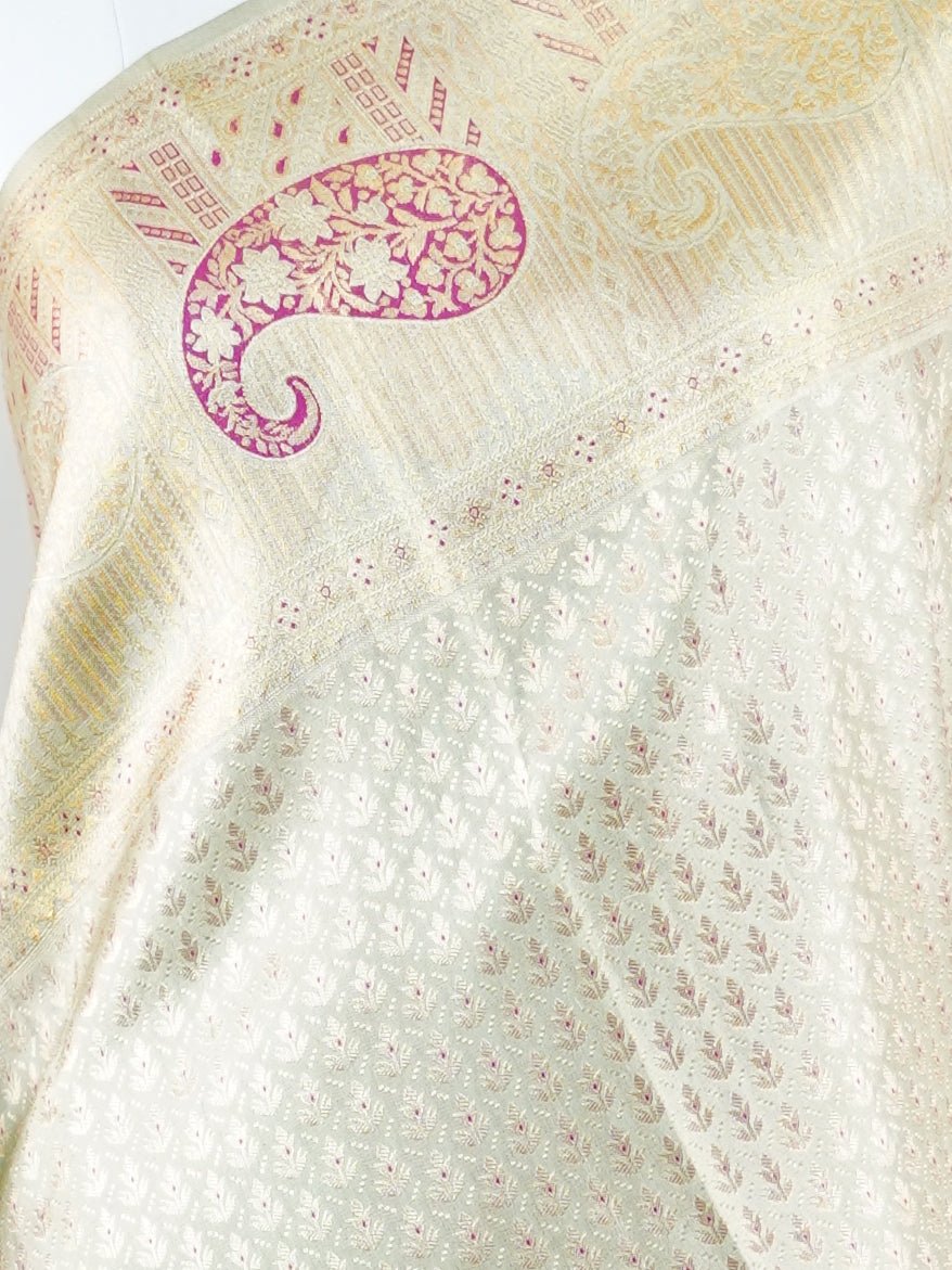 Kanchipuram Silk Light Mint Green 100% Pure Silk  - Manoranjitham Weaves - Handloom Store