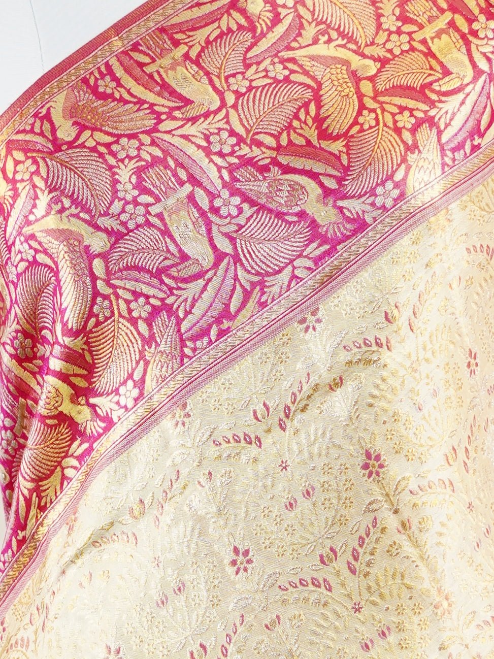 Kanchipuram Silk Light Biscuit 100% Pure Silk  - Manoranjitham Weaves - Handloom Store