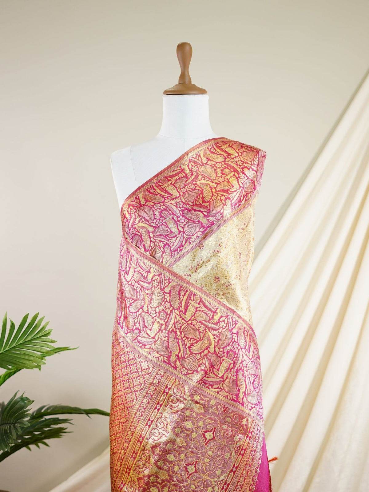 Kanchipuram Silk Light Biscuit 100% Pure Silk  - Manoranjitham Weaves - Handloom Store