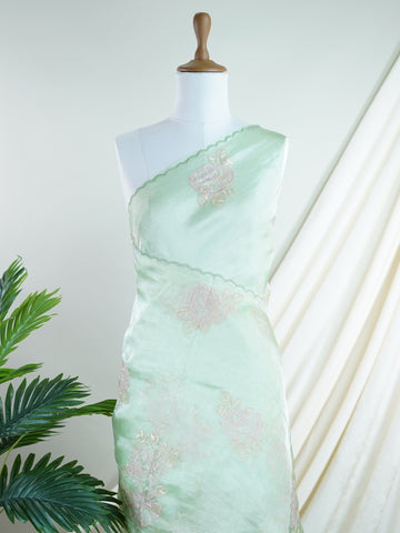 Katan Woven in the storied looms of Varanasi, this tissue saree is a luminous canvas of delicate embroidery. Its gossamer sheen and intricate handwork come together in a drape that feels both weightless and regal. A graceful choice for celebrations that call for quiet opulence. #TissueSaree #EmbroideredElegance #VaranasiHandloom #SheerLuxury #TimelessDrape Revathi - Manoranjitham Weaves - Handloom Store