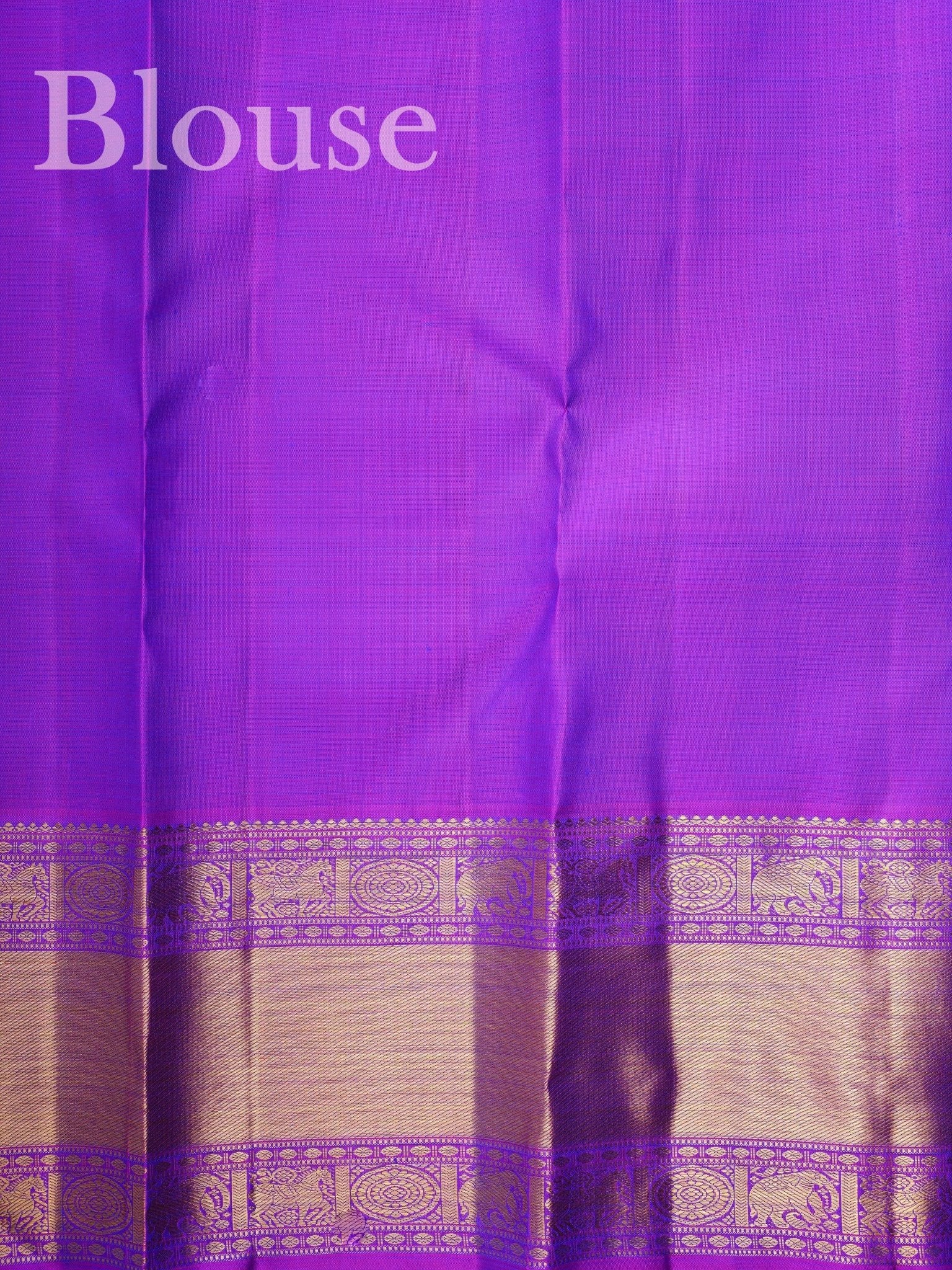 Kanchipuram Silk Blue 100% Pure Silk  - Manoranjitham Weaves - Handloom Store