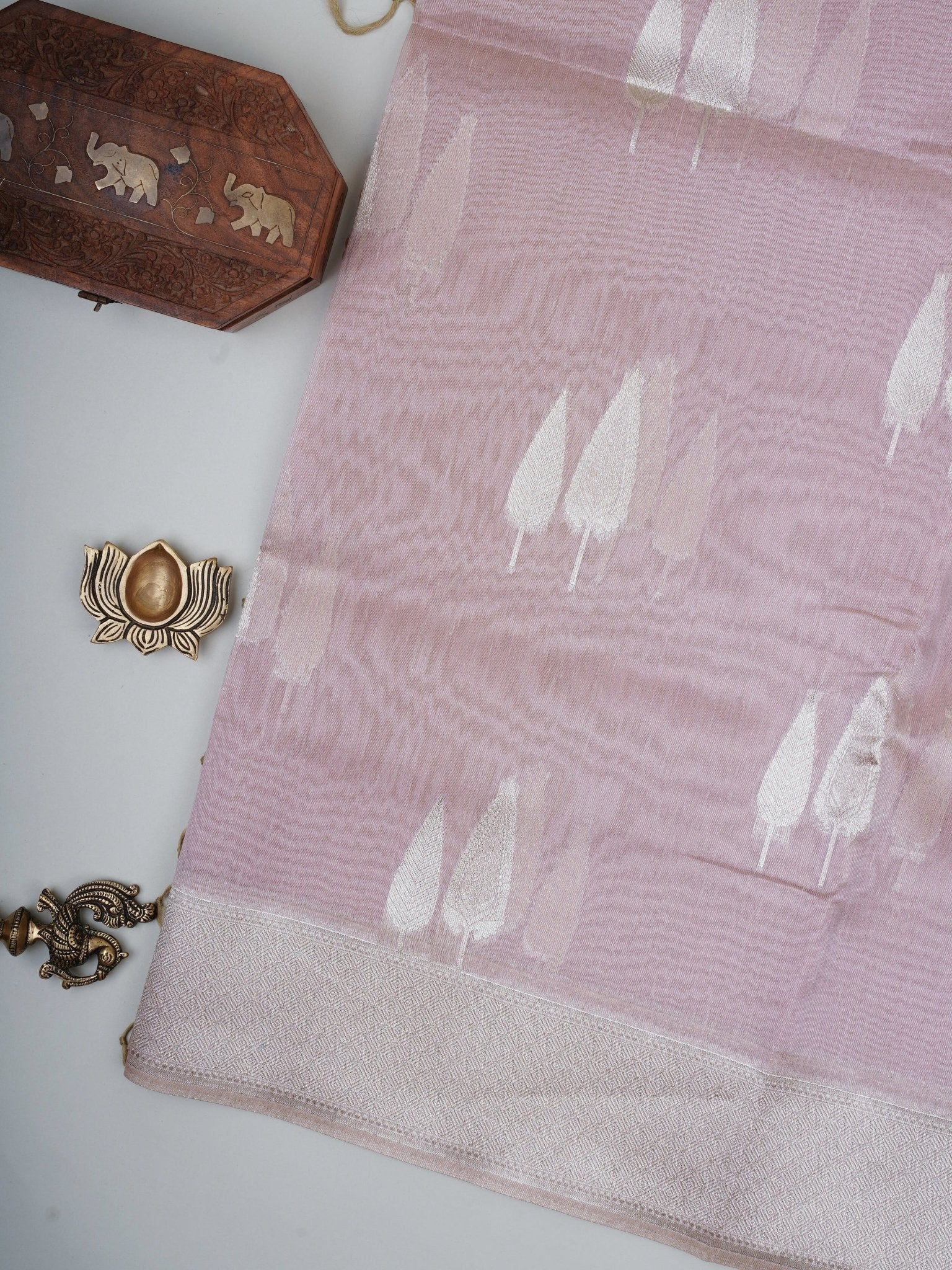 tissue Baby Pink Semi Tissue - Manoranjitham Weaves - Handloom Store