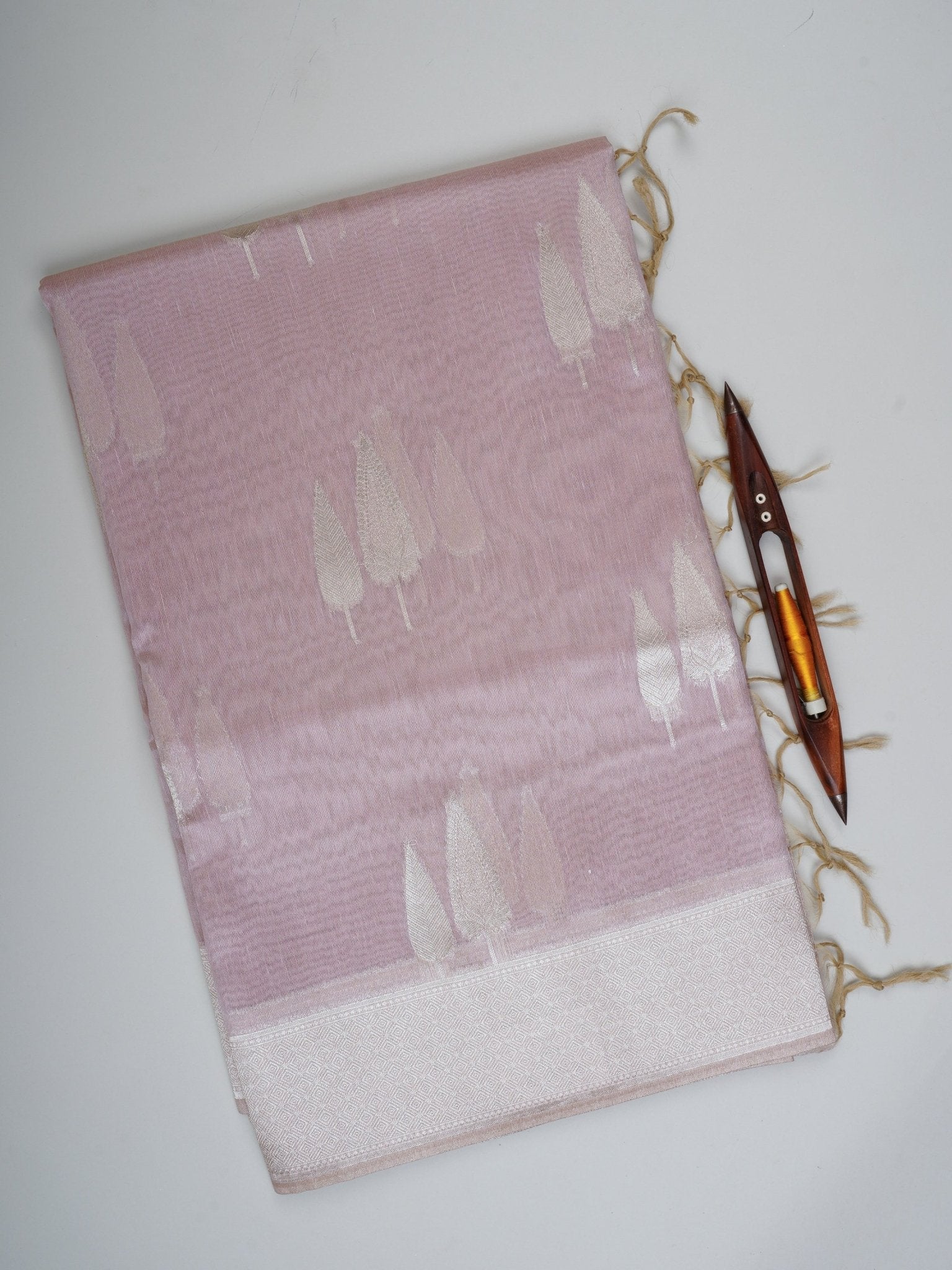 tissue Baby Pink Semi Tissue - Manoranjitham Weaves - Handloom Store