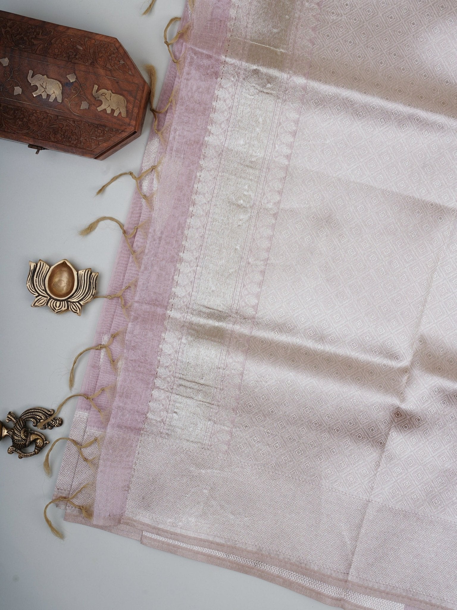 tissue Baby Pink Semi Tissue - Manoranjitham Weaves - Handloom Store