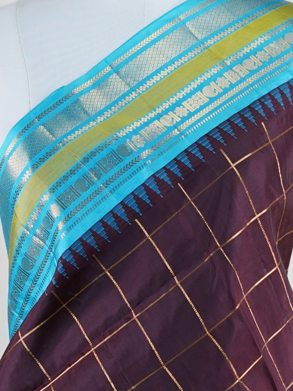 Gadwal Silk Cream 100% Pure Silk  - Manoranjitham Weaves - Handloom Store