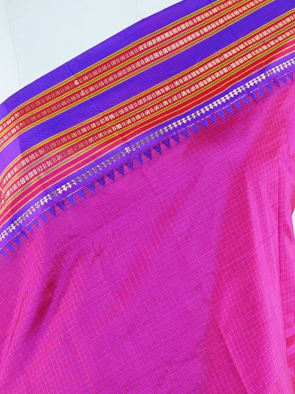 Narayanpet Pink 100% Pure Silk  - Manoranjitham Weaves - Handloom Store