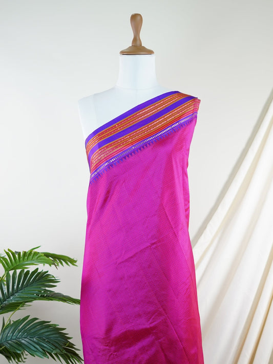 Narayanpet Pink 100% Pure Silk  - Manoranjitham Weaves - Handloom Store