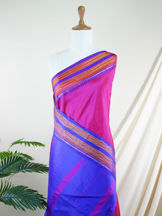 Narayanpet Pink 100% Pure Silk  - Manoranjitham Weaves - Handloom Store
