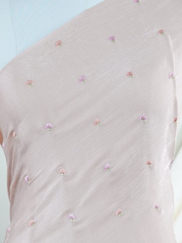 Katan Woven in Varanasi, this ethereal grey glass tissue saree shimmers with a multi-hued embroidered flourish. Light as air yet rich in detail, it blends sheer elegance with vibrant artistry. A perfect pick for soirées that call for subtle glamour and intricate craftsmanship. #GlassTissueSaree #EmbroideredElegance #VaranasiWeaves #GreyAndGraceful #SheerHeritage






 Shruthi - Manoranjitham Weaves - Handloom Store