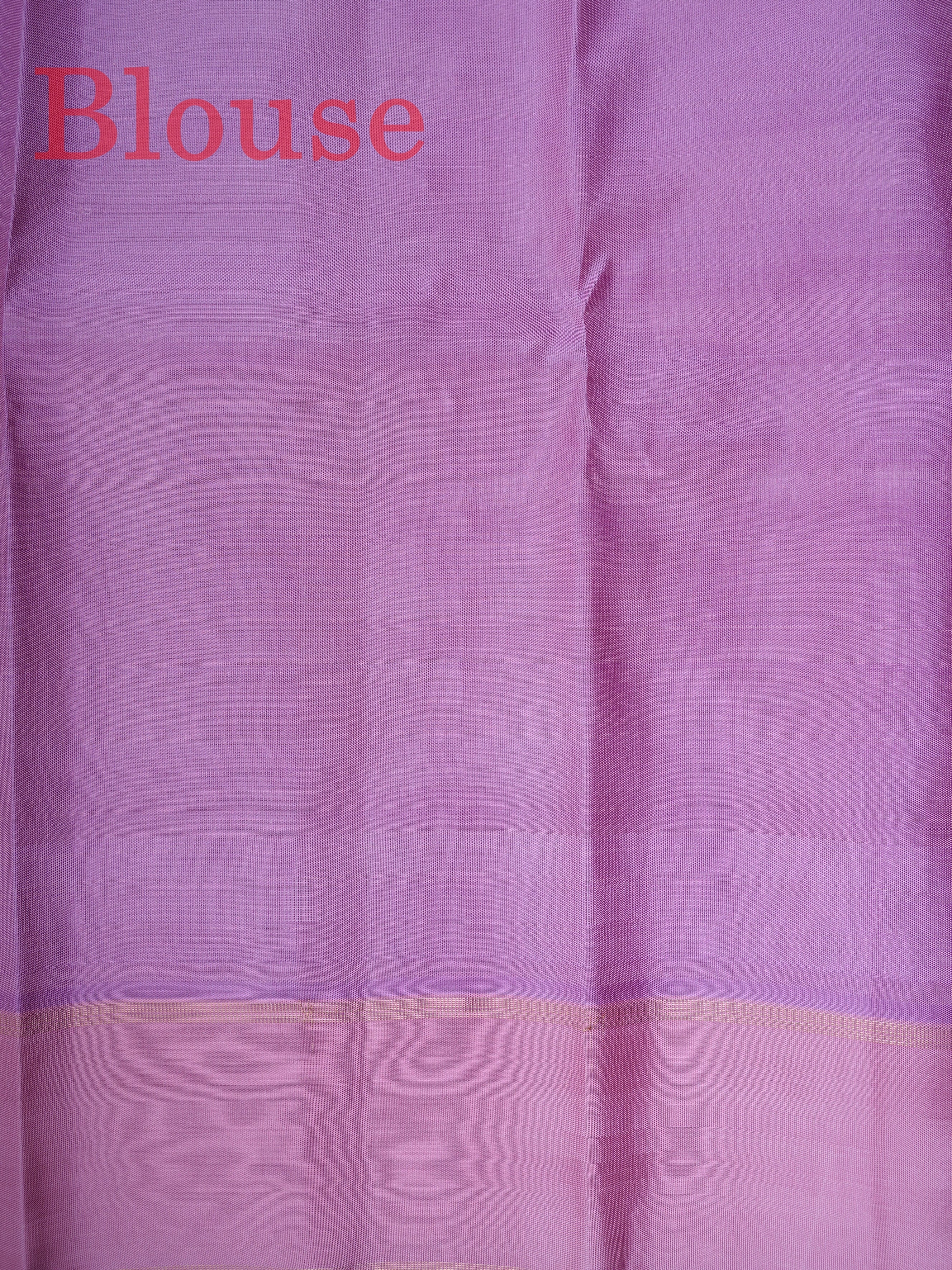 Kanchipuram Silk Lavender 100% Pure Silk  - Manoranjitham Weaves - Handloom Store