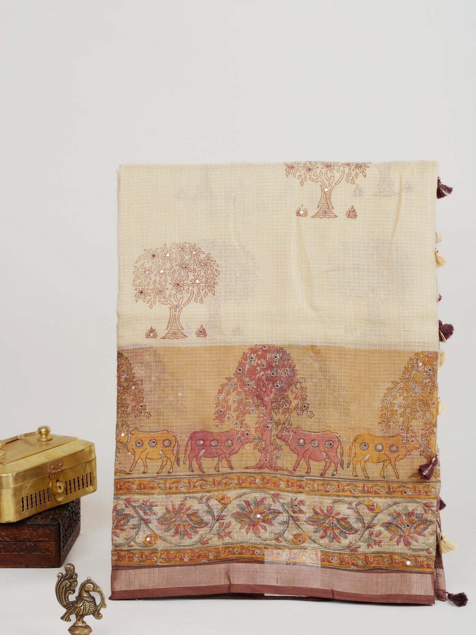 Kota Cream Kota - Manoranjitham Weaves - Handloom Store