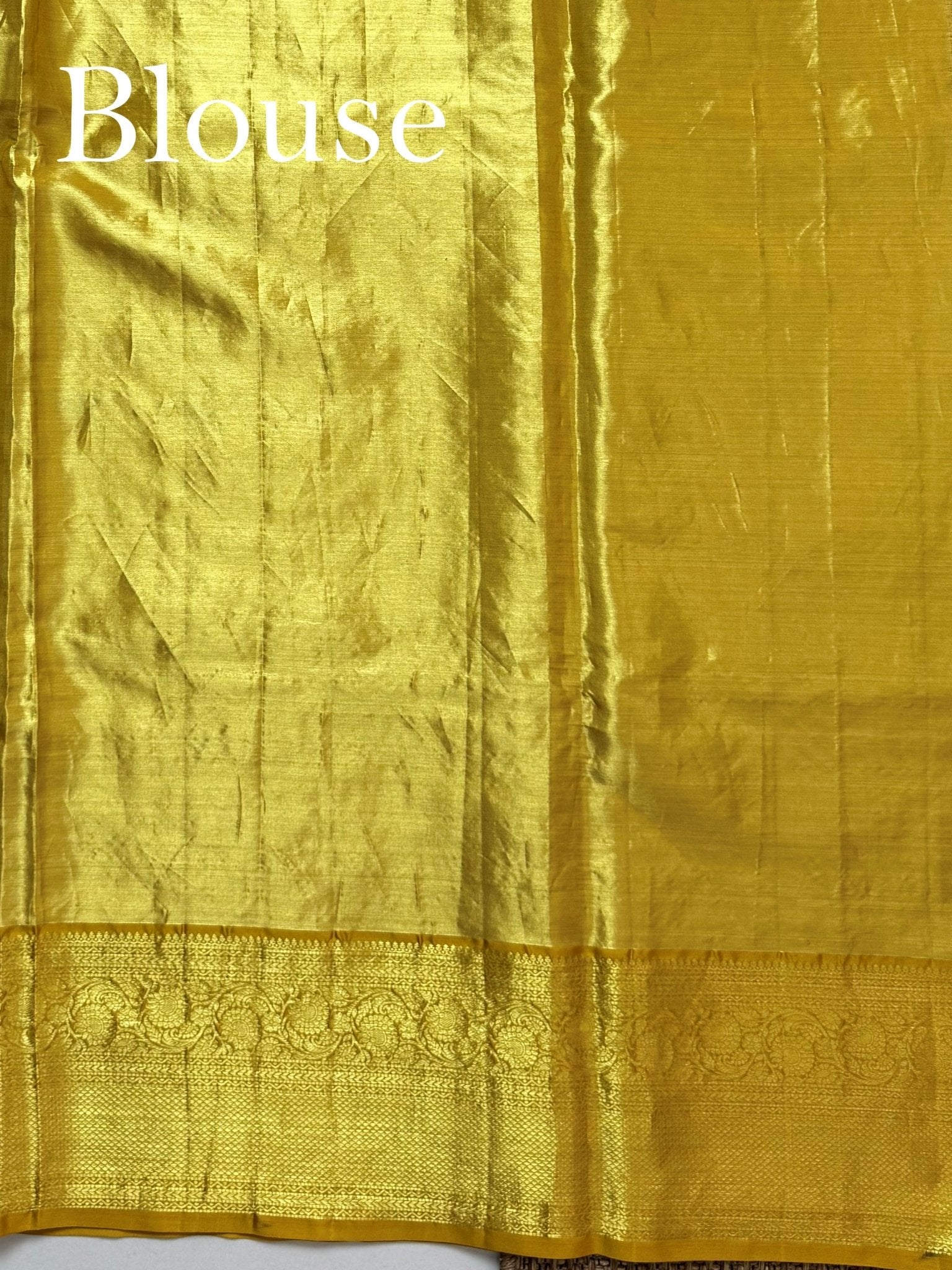 Kanchipuram Silk Yellow 100% Pure Silk  - Manoranjitham Weaves - Handloom Store