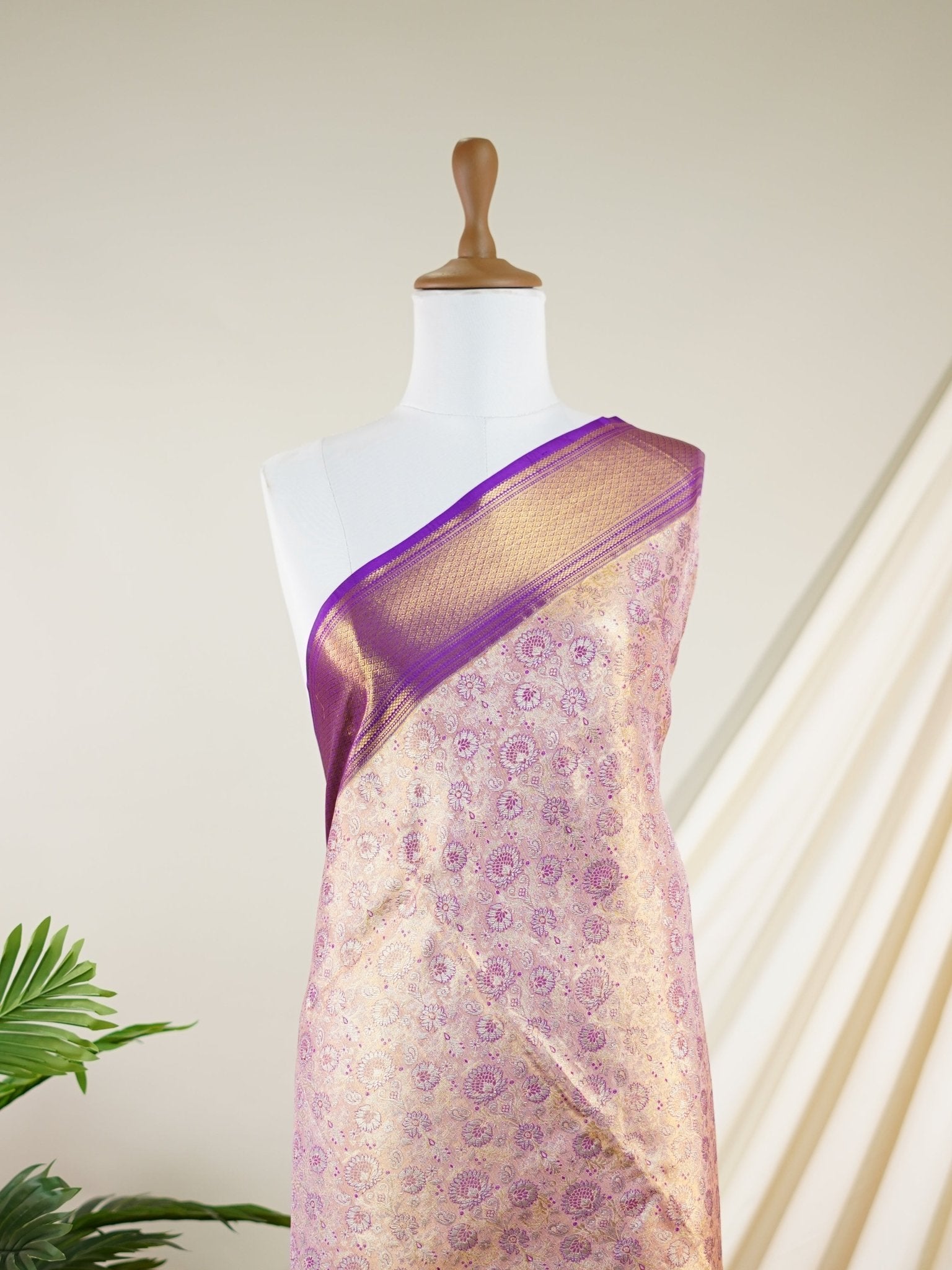 Kanchipuram Silk Hot Coral Pink 100% Pure Silk  - Manoranjitham Weaves - Handloom Store