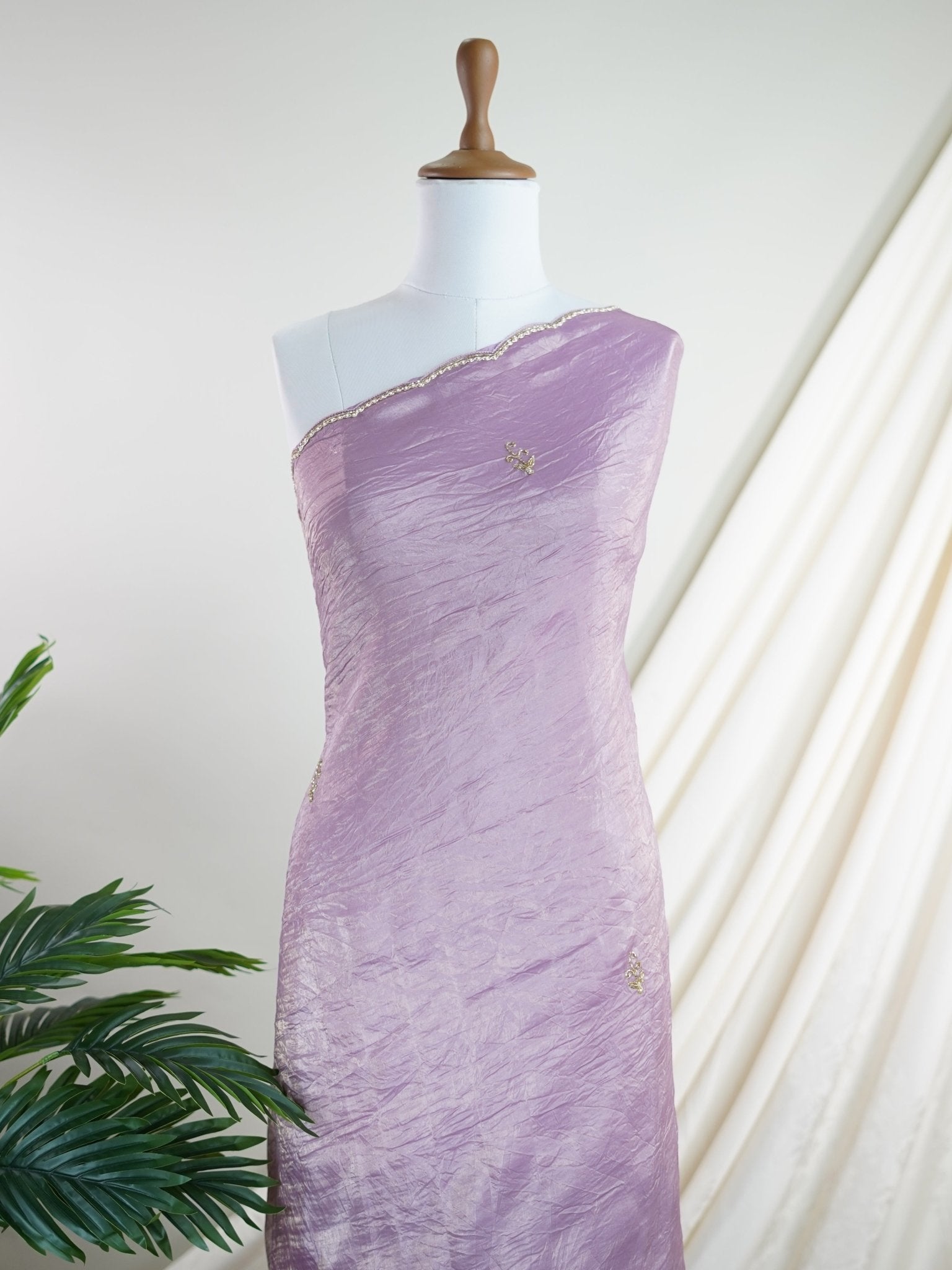 Semi Organza Mauve Semi Organza - Manoranjitham Weaves - Handloom Store