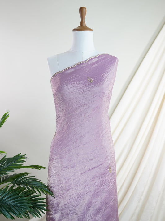Semi Organza Mauve Semi Organza - Manoranjitham Weaves - Handloom Store