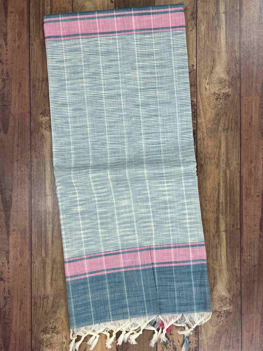 Bengal Cottons Teal 100% Pure Cotton - Manoranjitham Weaves - Handloom Store