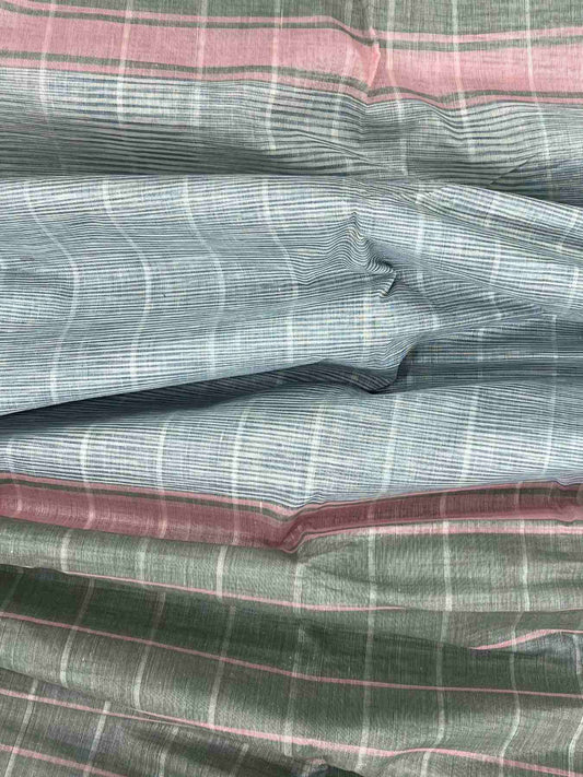 Bengal Cottons Turquoise 100% Pure Cotton - Manoranjitham Weaves - Handloom Store