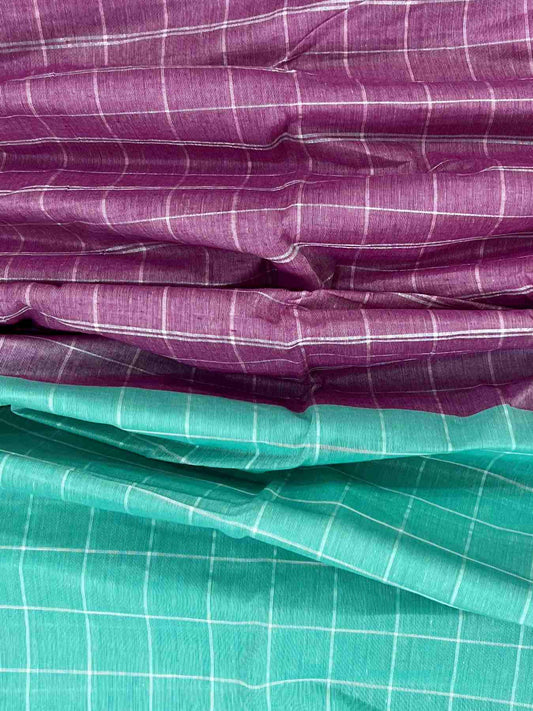 Bengal Cottons Turquoise 100% Pure Cotton - Manoranjitham Weaves - Handloom Store
