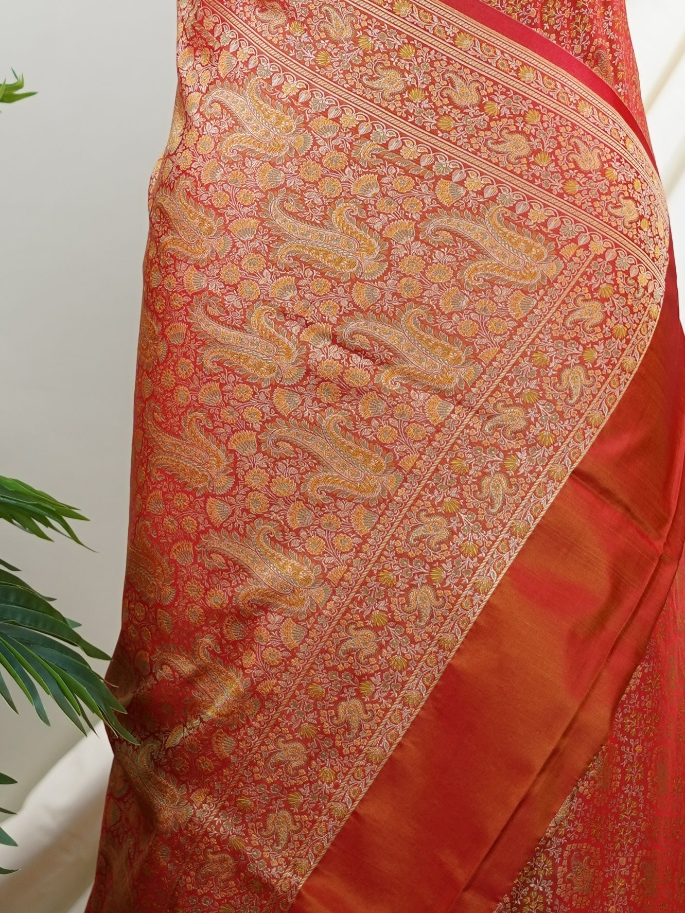 Katan Pink Semi Mushru - Manoranjitham Weaves - Handloom Store