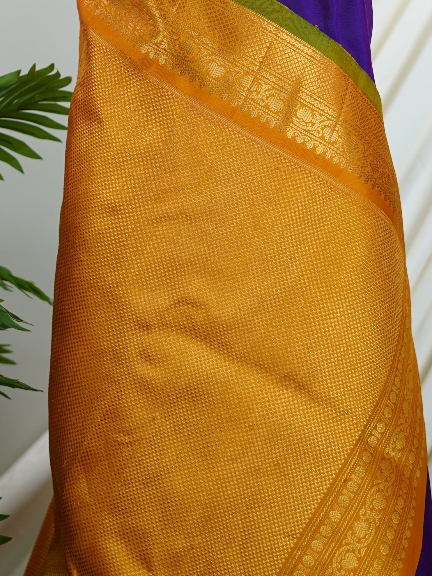 Gadwal Silk Violet 100% Pure Silk  - Manoranjitham Weaves - Handloom Store