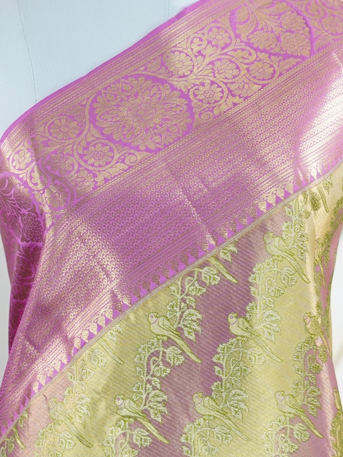 Kanchipuram Silk  100% Pure Silk  - Manoranjitham Weaves - Handloom Store