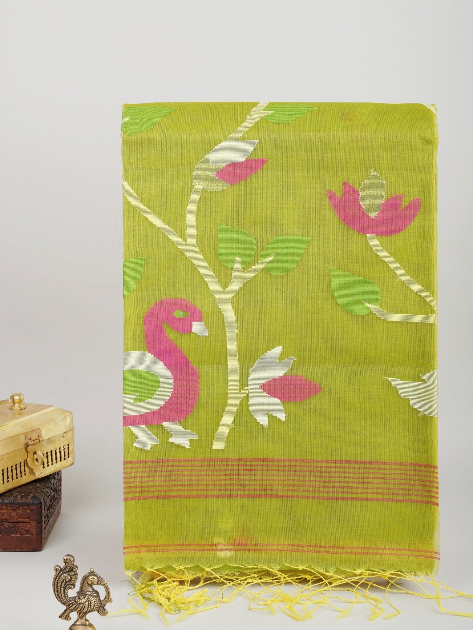 Cotton Green 100% Pure Cotton - Manoranjitham Weaves - Handloom Store