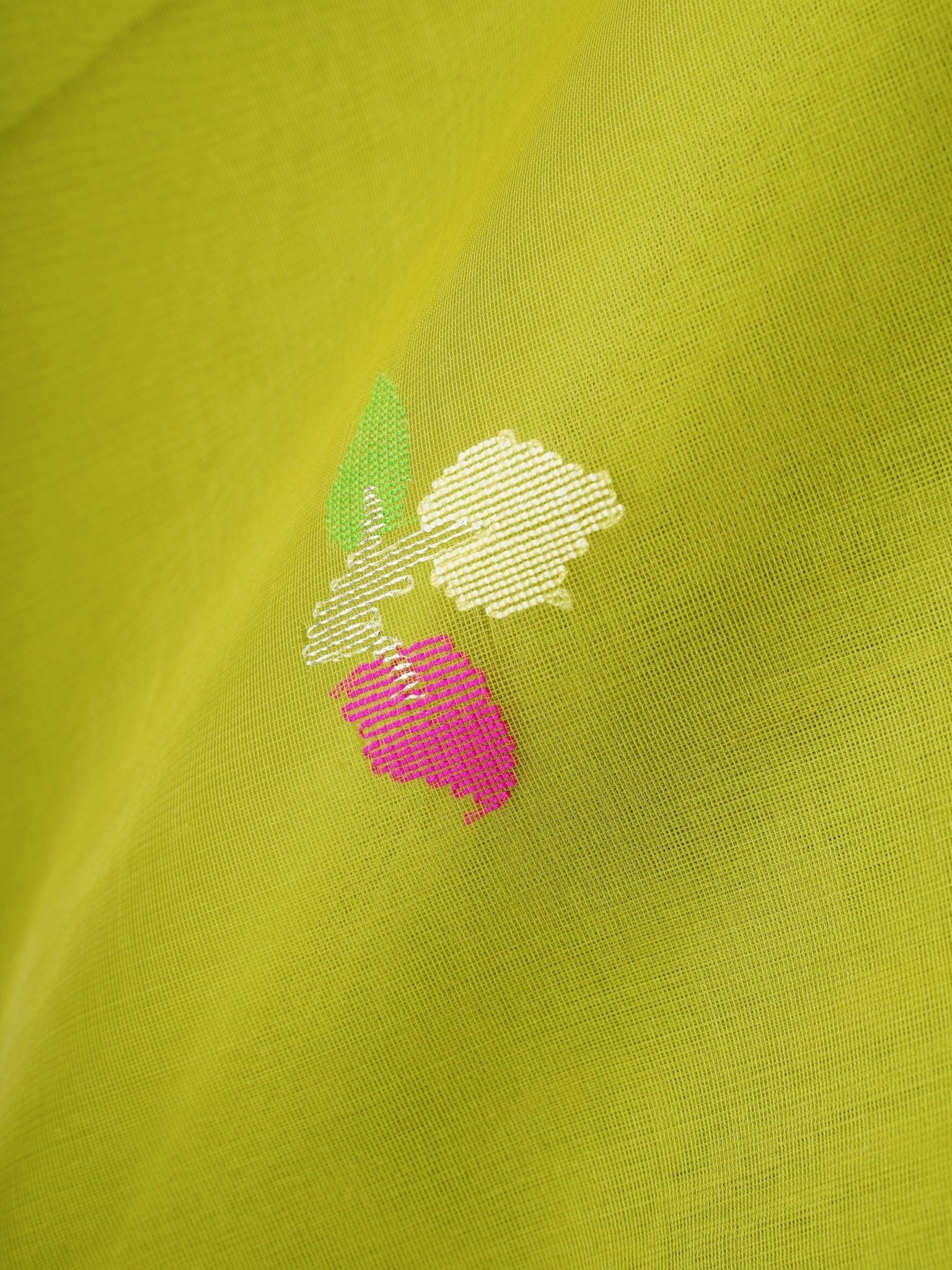 Cotton Green 100% Pure Cotton - Manoranjitham Weaves - Handloom Store